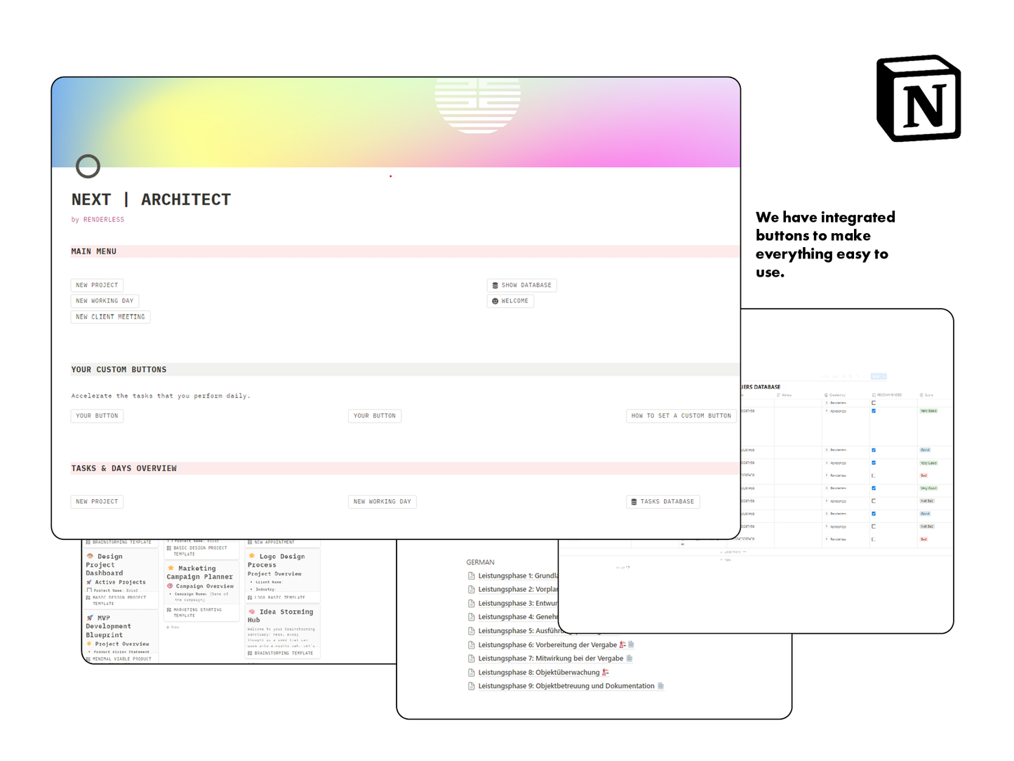 Next Achitect: Notion Template